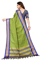 Vamika Weaving Parrot Green Cotton Silk Saree - Distacart