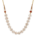 Patti Shapped Kundan and Round Diamond Neckpiece (Gold) - Ruby Raang