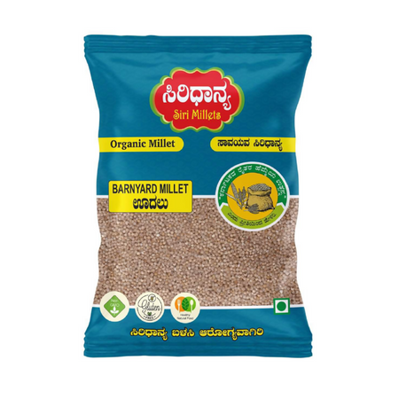 Siri Millets Organic Barnyard Millet - Unpolished and Processed Grains (Udalu)