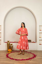 Joban Fashion Pink Tie & Dye Cotton Dress - Distacart