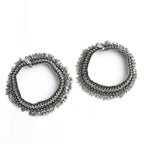 Mominos Fashion Kamal Johar Oxidised Silver Heavy Design Anklets