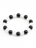 NVR Black & White Beaded Bracelet for Men & Women - Distacart
