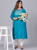 Sztori Women Yoke Design Mirror Work Kurta