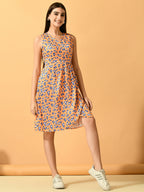 Myshka Women's Yellow Wrap Party Dress - Distacart