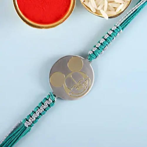 Cute Mickey Metal Rakhi & Amul Milk Chocolate Flow Wraps - Distacart