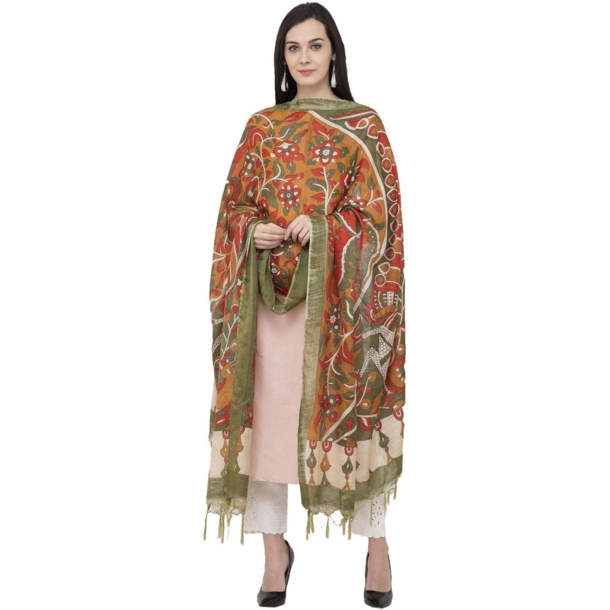 A R Silk Modal Kalamkari Print Fancy Dupatta Color Multi Print Dupatta or Chunni