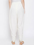 Cheera Women’s White Dhoti With Golden Lace