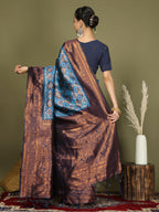 Shree Shyam Fashion Lichi Silk Sky Blue Saree - Distacart