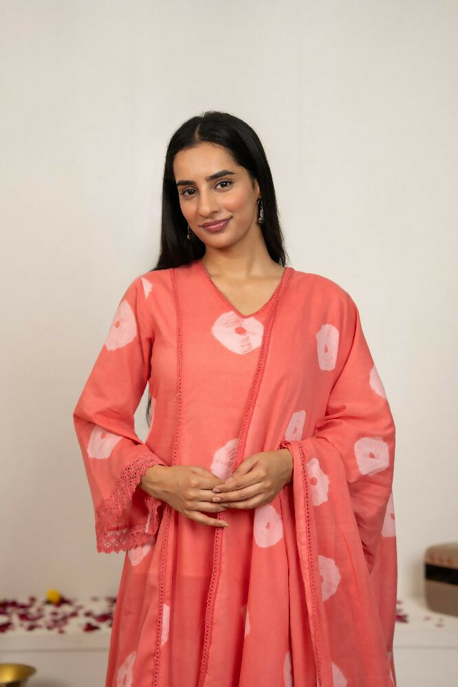 Joban Fashion Pink Tie & Dye Cotton Suit Set - Distacart