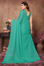 Aafreen Partywear Designer Firozi Rangoli Silk Fancy Saree