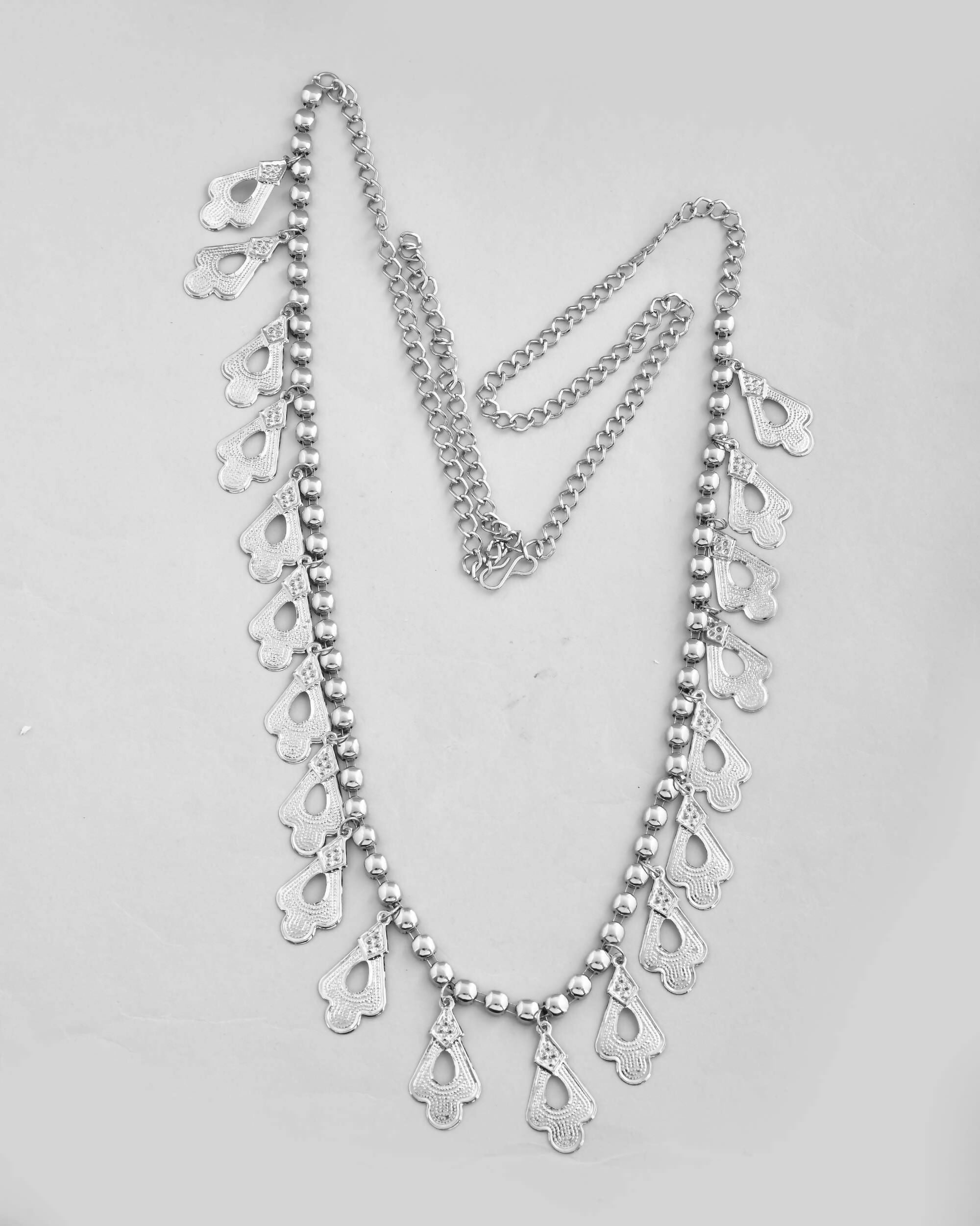 VOJ Oxidised German Silver Adjustable Waist Belt