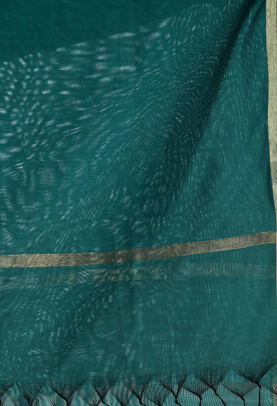 Mominos Fashion Moeza Banarsi Piping Rama Green Dupatta