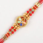 Flower Design Kundan Rakhi and Cadbury Silk Chocolates - Distacart