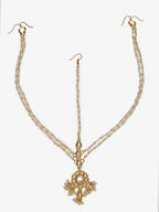 Gold-Plated White Kundan Studded Matha Patti - Ruby Raang - Distacart