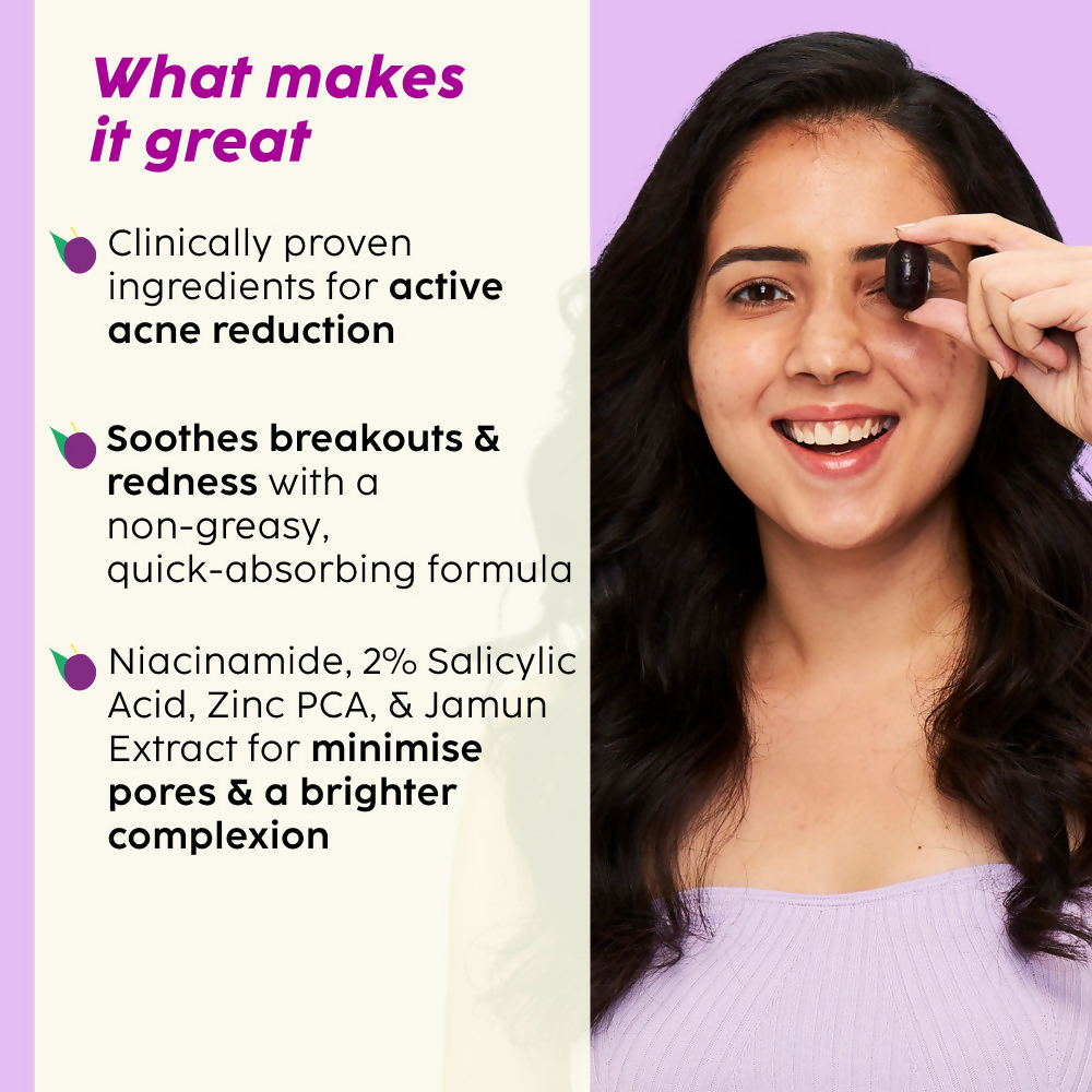 PLIX The Plant Fix Jamun Active Acne Regime With Cleanser, Toner & Moisturizer For Women & Men