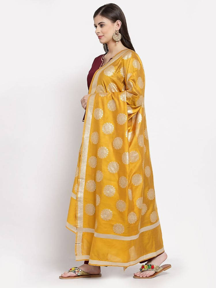 Myshka Women's Beautiful Burgundy Cotton Solid 3/4 Sleeve Square Neck Casual Kurta Pant Dupatta Set