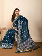 Blue Soft Silk Woven Meenakari Designer Saree - Vedanti