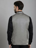 Even Apparels Nehru Jacket With Welt Pockets - Grey