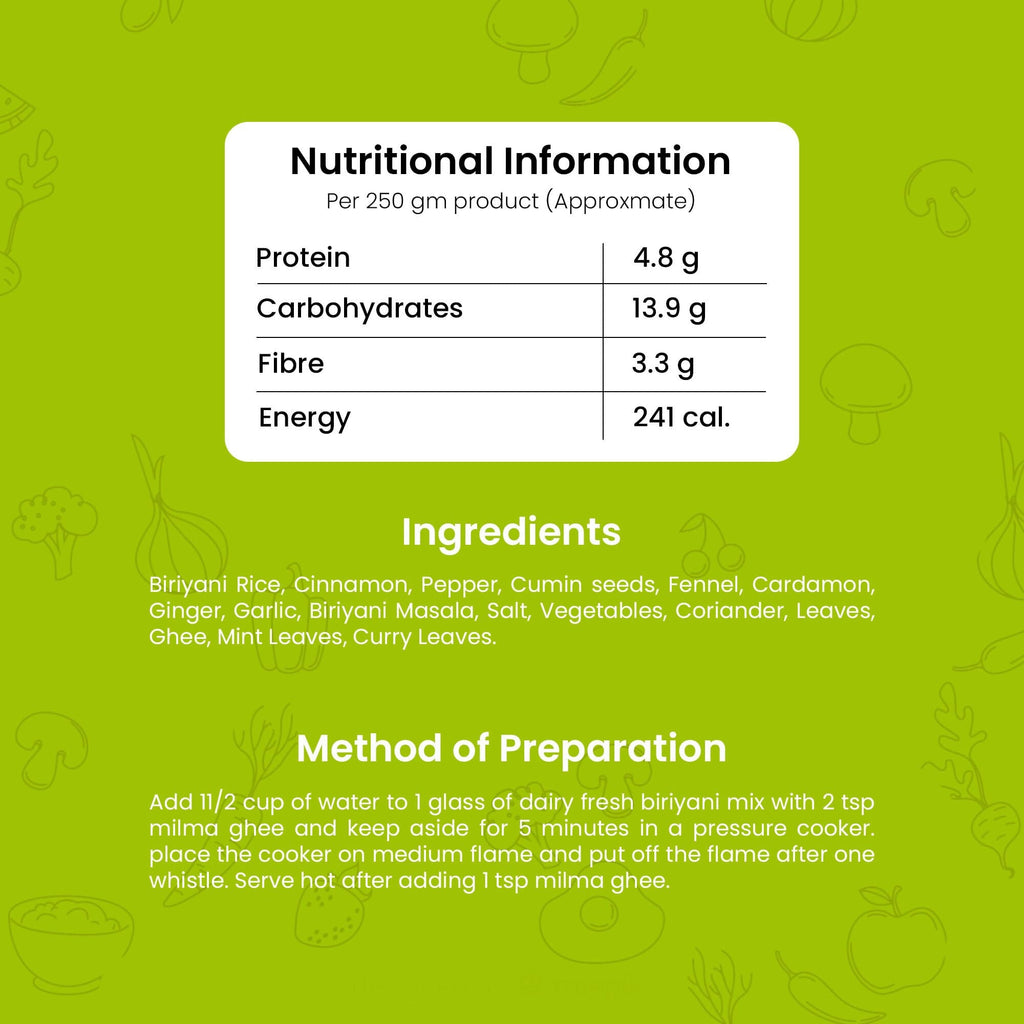 Milma Instant Vegetable Biryani Rice Dish