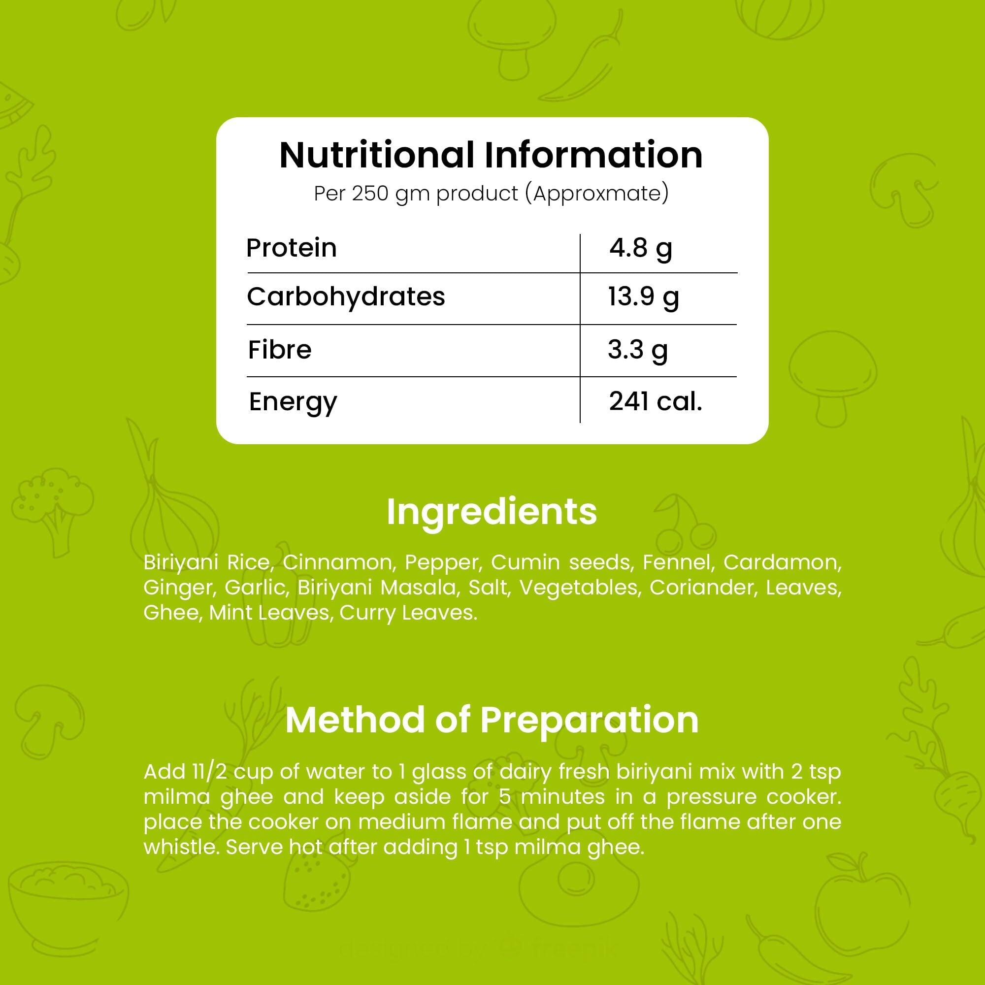 Milma Instant Vegetable Biryani Rice Dish