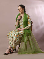 Myshka Women's Multi Printed Cotton Straight Party Kurta Set With Dupatta