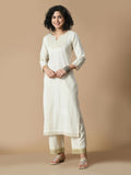 Sangria Sequined Pure Cotton A-Line Kurta