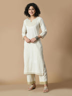 Sangria Sequined Pure Cotton A-Line Kurta