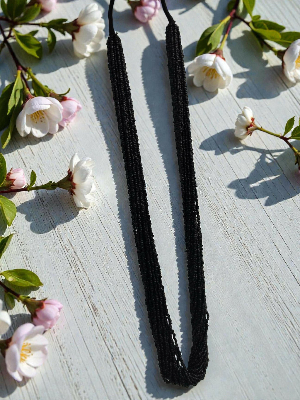 Inhanns Rangsaaz 20-Layer Luxe Long Beaded Only Necklace - Black Only Neckalce 20 Layer Long