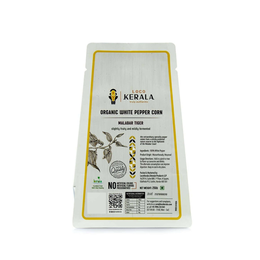 LocoKerala Malabar Tiger Organic White Pepper Corn - Distacart