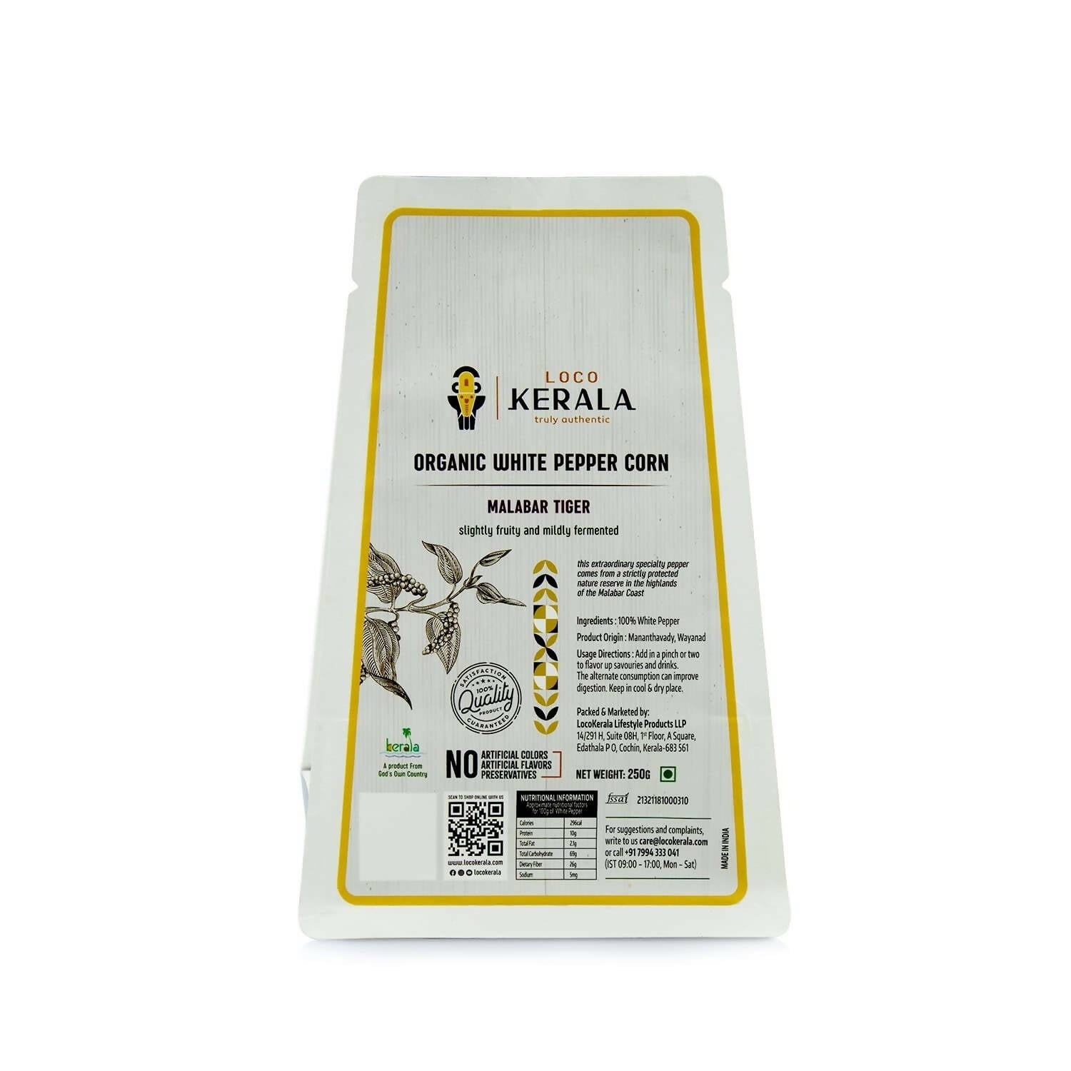 LocoKerala Malabar Tiger Organic White Pepper Corn - Distacart