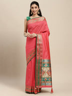 Shree Shyam Fashion Silk Blend Gajari Saree - Distacart