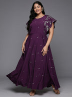 Ahalyaa Women's Traditional wear Ethnic Dress - Burgundy - Distacart