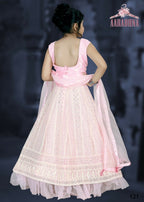 Wedding Designer Dark pink Net Kidswear Lahenga - Aaradhna