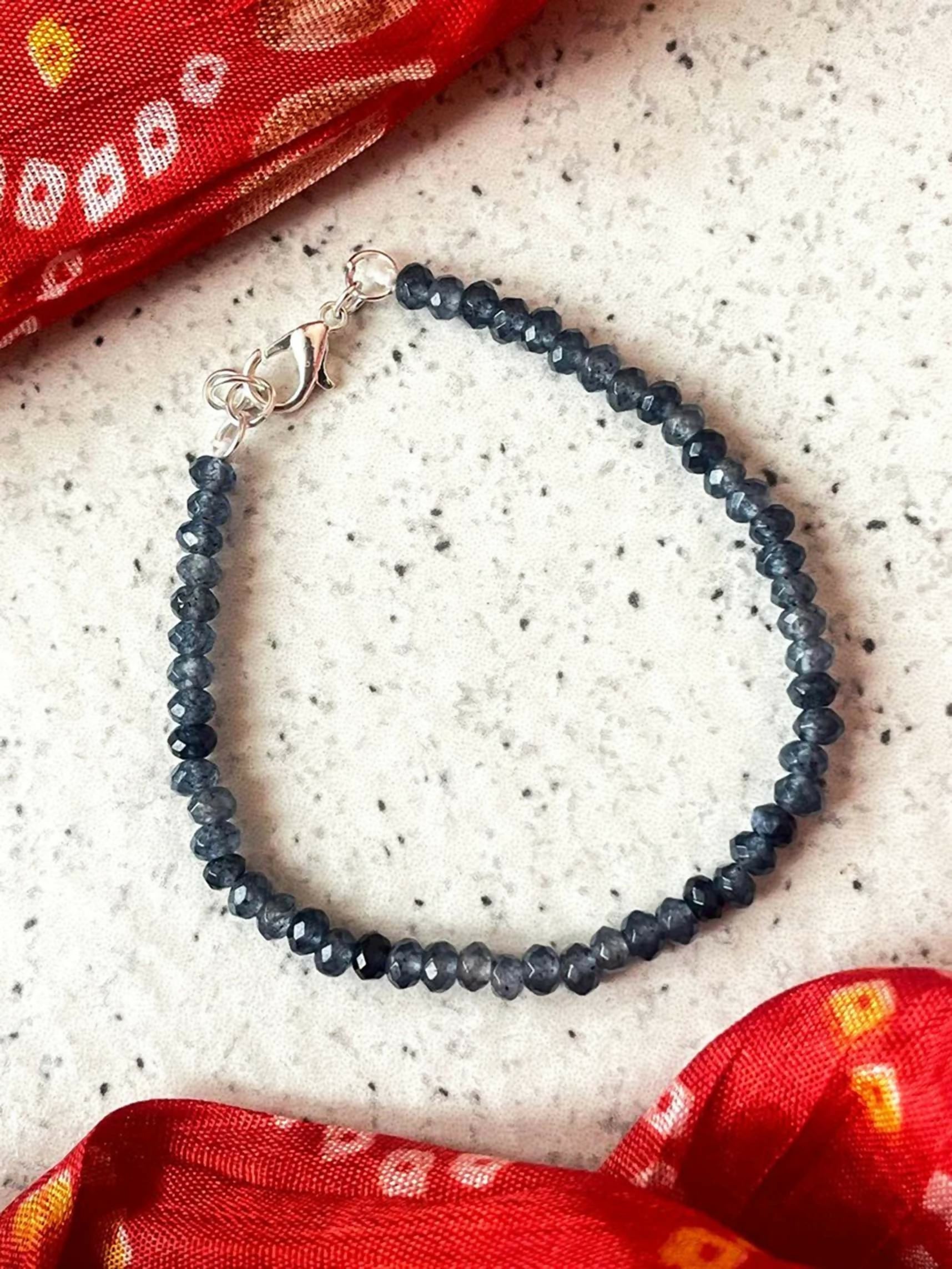 Joban Fashion Grey Glass Glass Beads Trendy Bracelets - Distacart