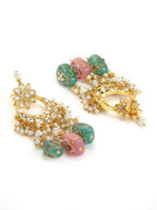 Maharani Kundan Choker with Multi Stones and Earrings- Ruby Raang