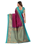 Vamika Purple Printed Art Silk Saree