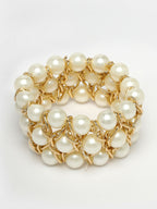 NVR Women White Beaded Elasticated Bracelet - Distacart