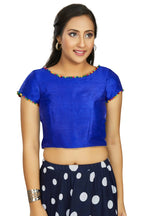 Aastha Fashion Women's Blue Art Silk Designer Party Wear Readymade Blouse
