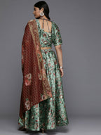 Ahalyaa Women's Traditional wear Lehenga Choli - Green