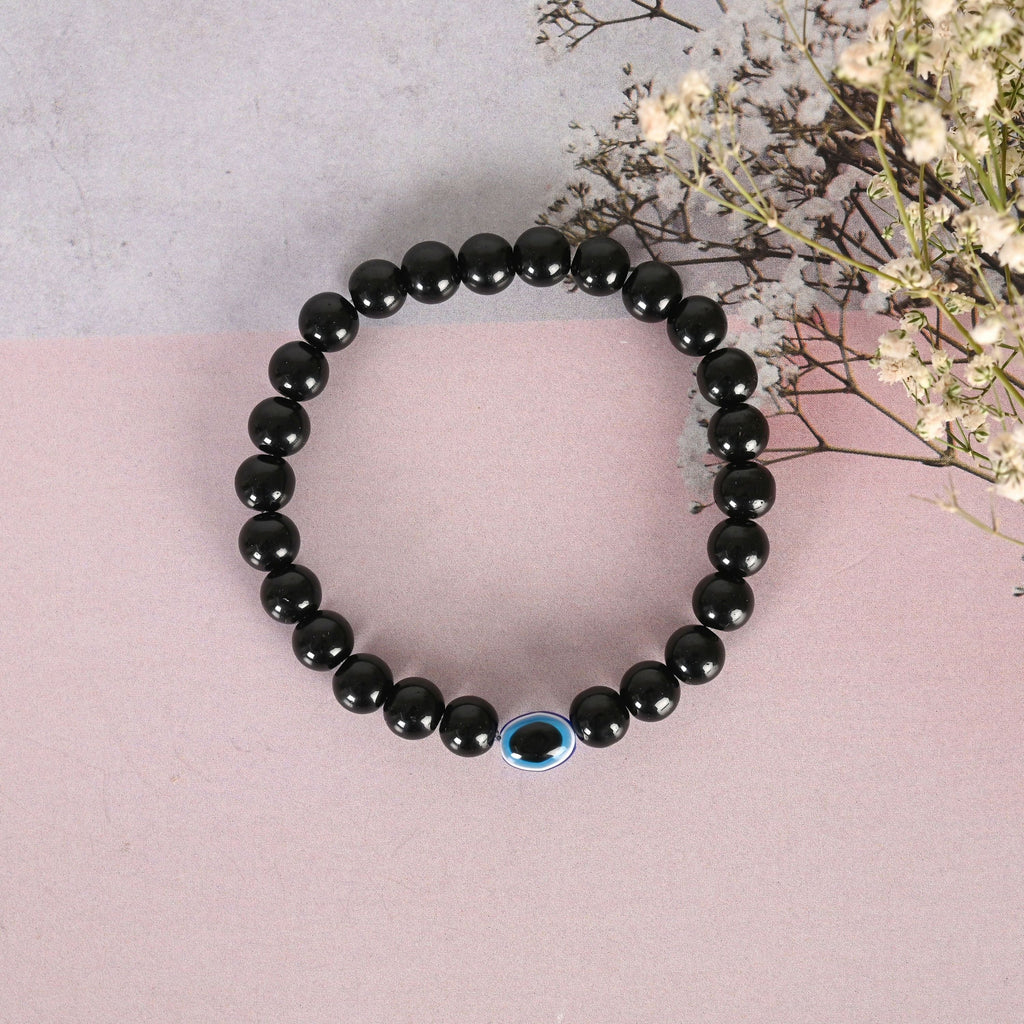 NVR Men & Women Marble Crystal Beaded Elasticated Bracelet - Distacart