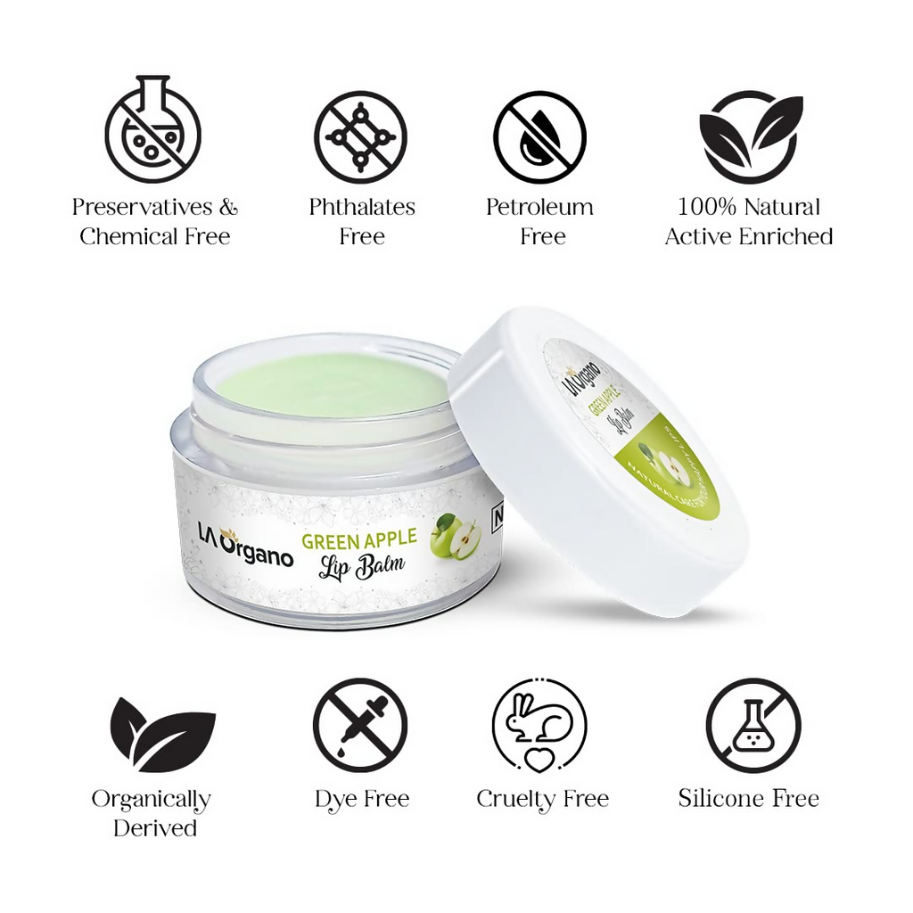 LA Organo Green Apple Lip Balm For Dry Chapped Lips
