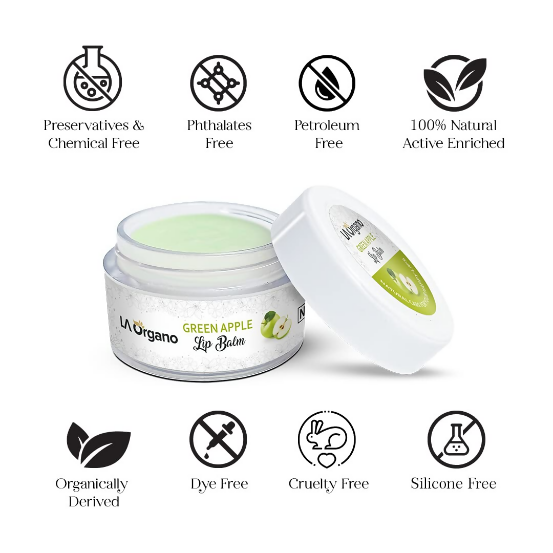 LA Organo Green Apple Lip Balm For Dry Chapped Lips
