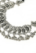Mominos Fashion Johar Kamal Oxidised Silver-Plated Brass Finish Peacock Choker For Women (Silver) - Distacart