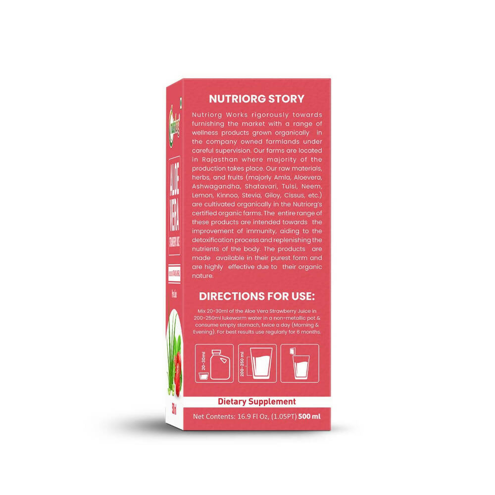 Nutriorg Aloevera Strawberry Juice - Distacart