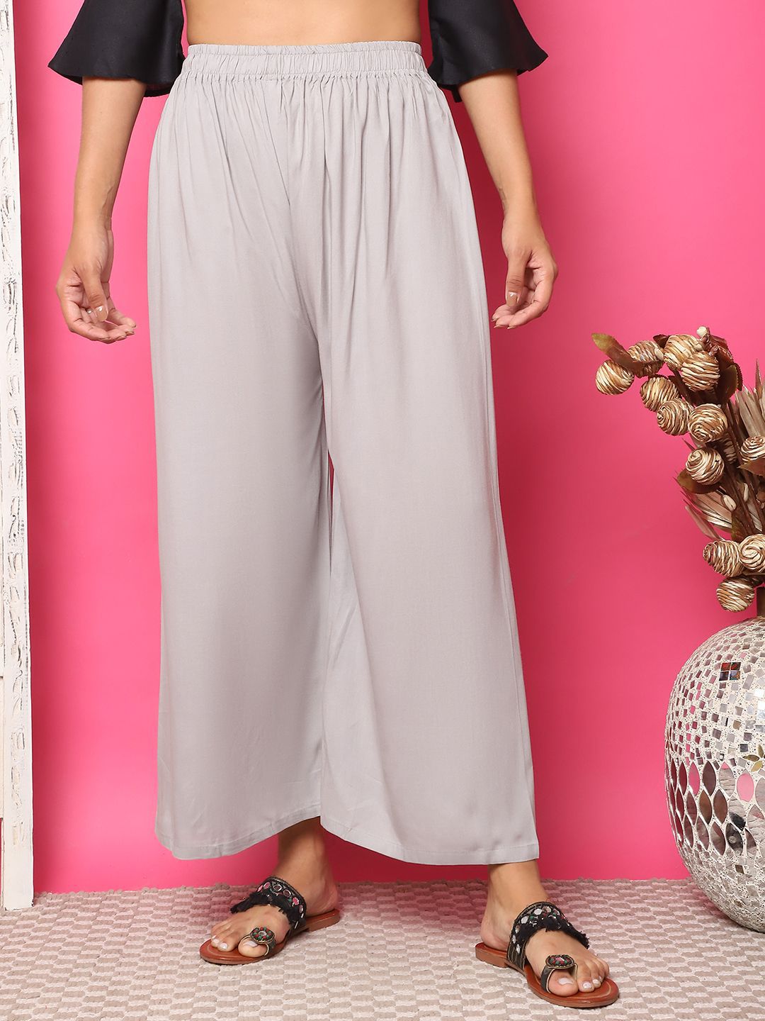 TAG 7 Women High Rise Flared Palazzos