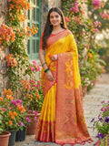 Shree Shyam Fashion Yellow Pochampally Silk Saree - Distacart