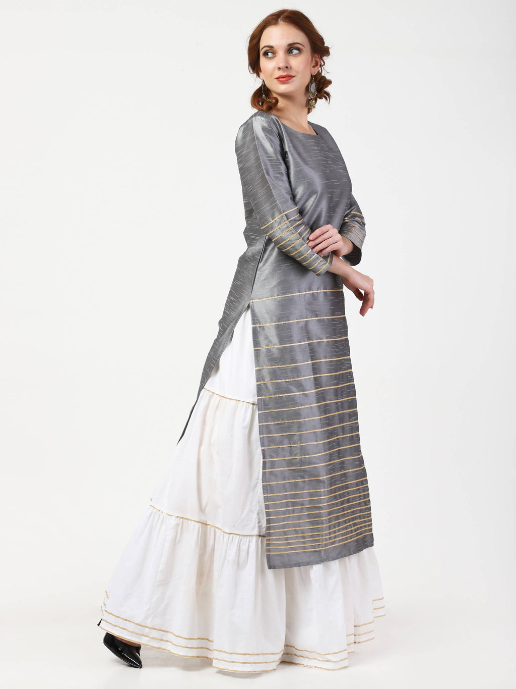 Cheera Kurta With Skirt & Embroidered Dupatta set (CH108KSD)