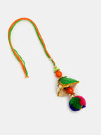 NVR Women & Men Set of 2 Multicolor Beaded Bhaiya Bhabhi Rakhi With Roli Chawal & Chocolate - Distacart