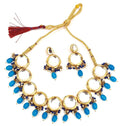 Joban Fashion Hand Made High Quality Gold Plated Base Metal Alloy Kundan Stone Studded Kundan Jewellery Set