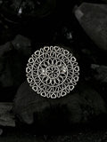 NVR Women Oxidised Silver-Plated Adjustable Finger Ring